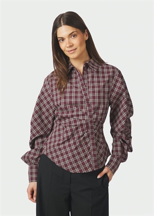 Neoella medium check skjorte Plum Neo Noir 